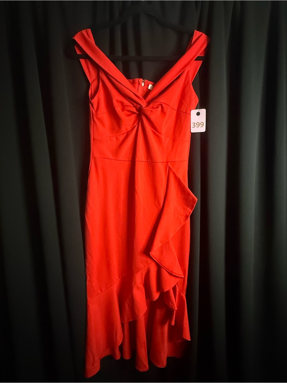 Red High-Low Ruffle Dress - Women